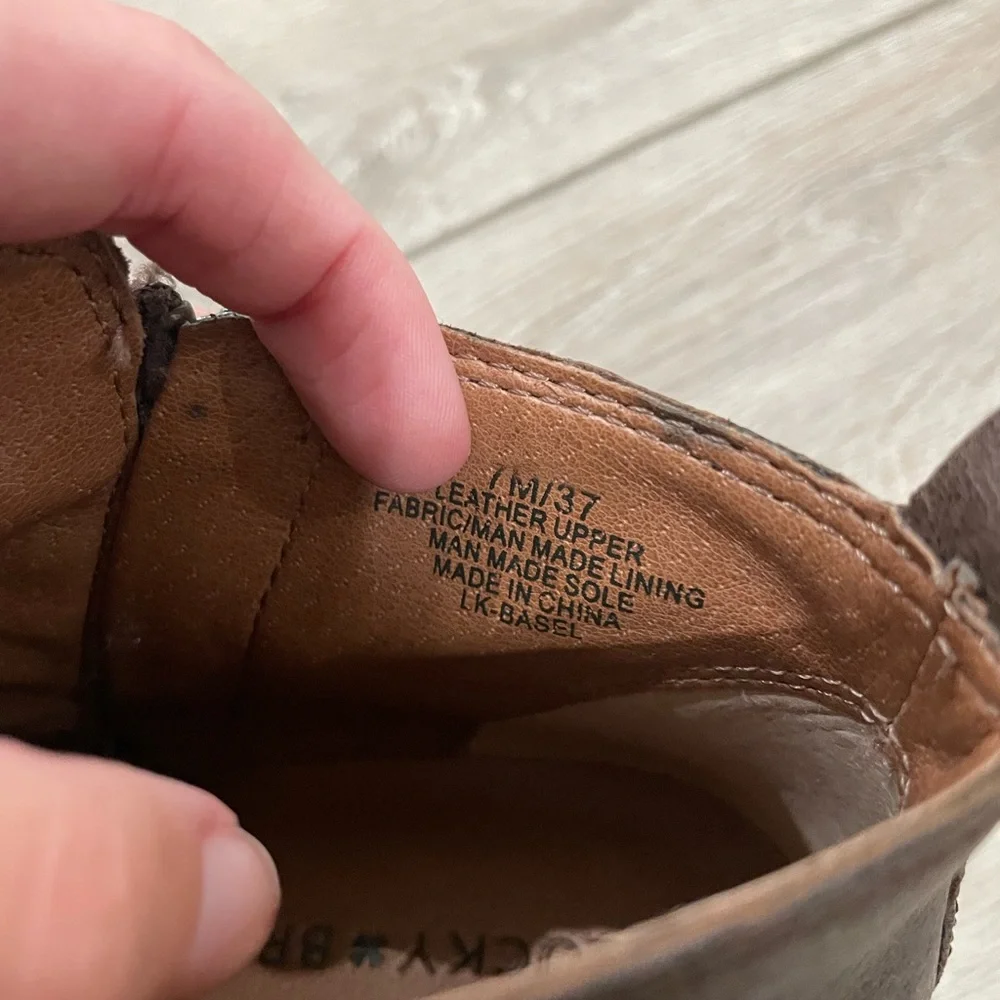 Lucky Brand chocolate brown Basel leather booties - Picture 4 of 5